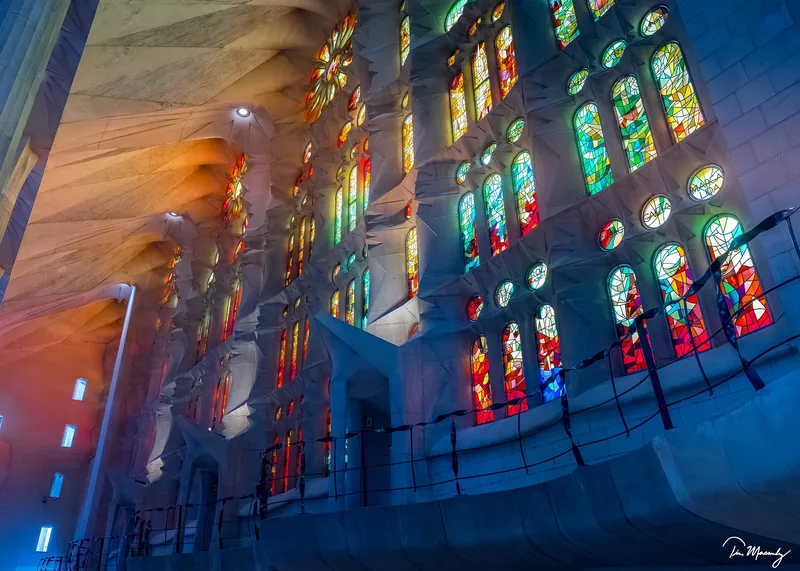 Sagrada Família cathedral spires against the sky, Barcelona, Spain